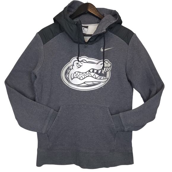 Nike University Of Florida Gators Bibbed Hoodie Sweatshirt Sz Medium Logo Gray - Picture 2 of 9